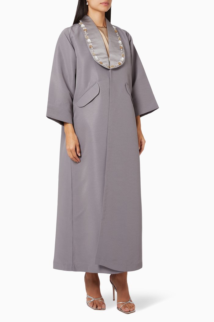 

Embellished Abaya, Grey