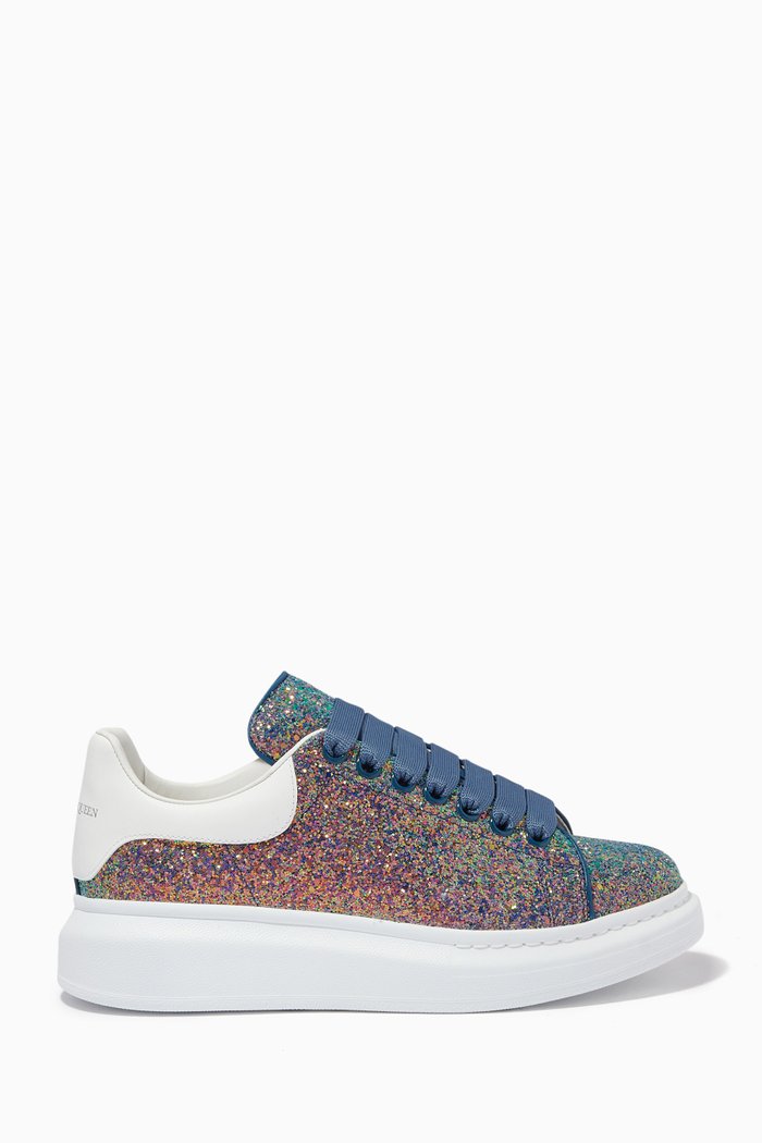 

Oversized Sneakers in Glitter, Green