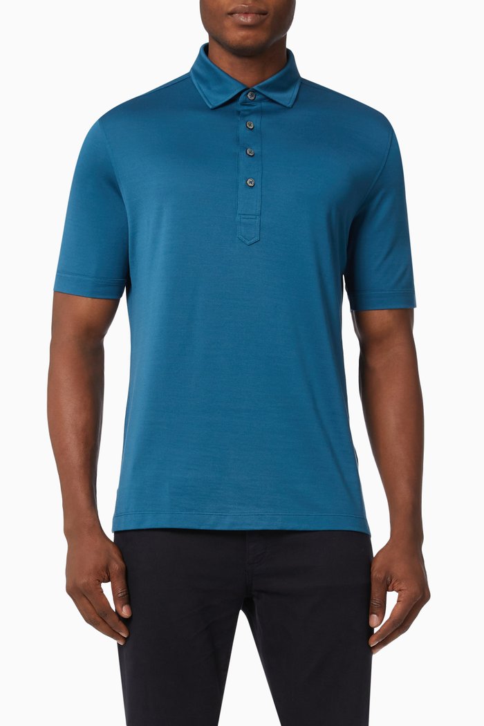 

Leggerissimo Polo Shirt in Cotton & Silk, Green