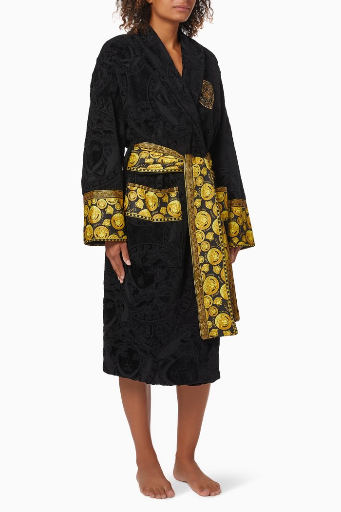 

Medusa Amplified Bathrobe in Cotton, Black