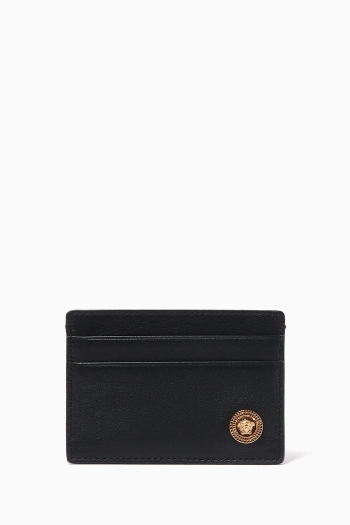 

Medusa Biggie Card Case in Leather, Black