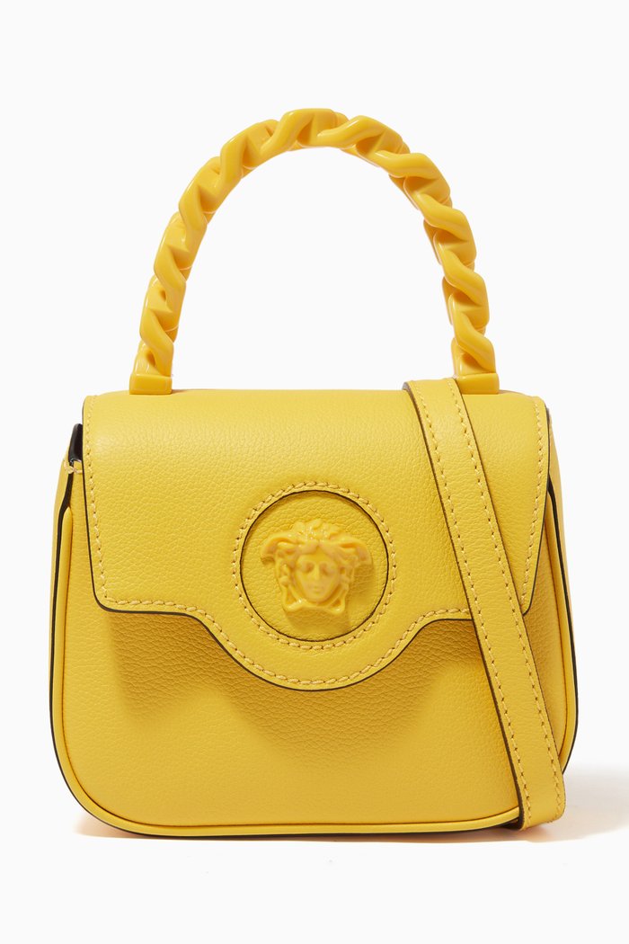 La Medusa Mini Bag in Leather, Yellow