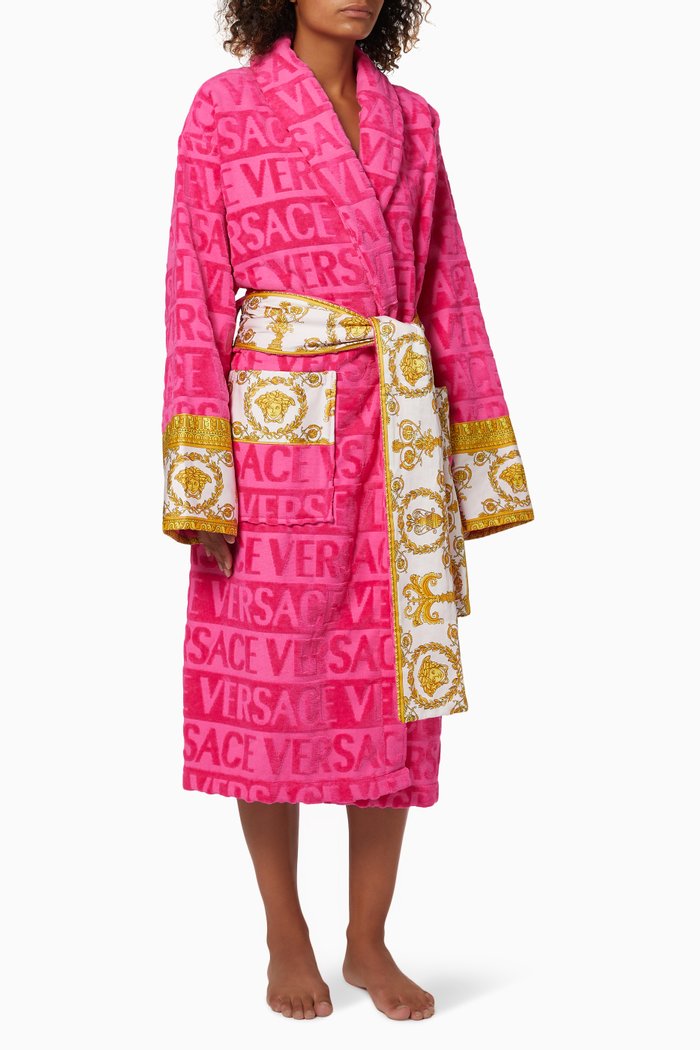

Baroque Bathrobe in Cotton, Pink
