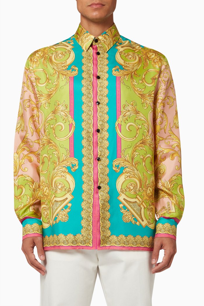 

Barocco Shirt in Silk Twill, Multicolour