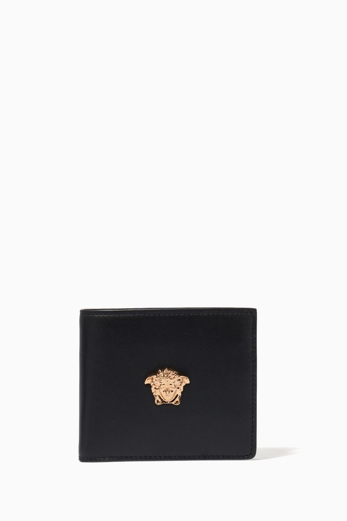 

La Medusa Bifold Wallet in Leather, Black