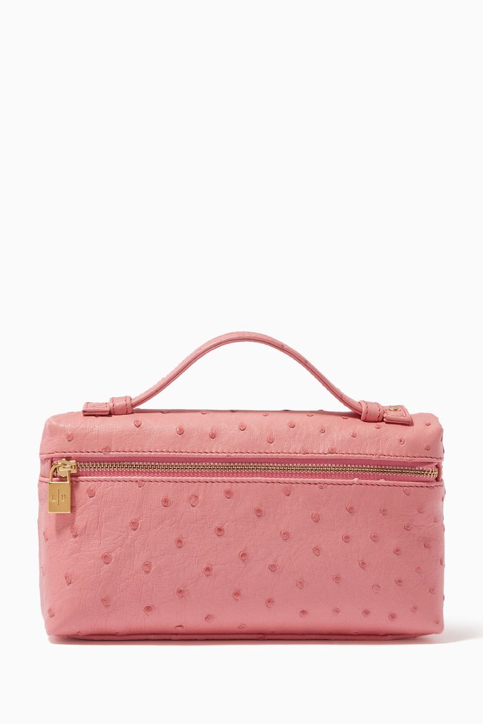 

L19 Pouch in Ostrich Leather, Pink