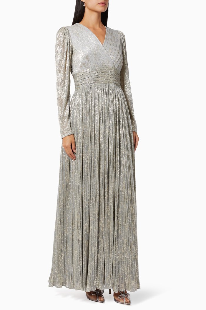 

Metallic Floral Gown, Grey