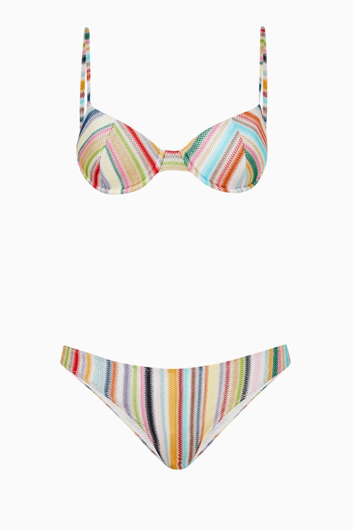 

Bikini Set in Striped Viscose, Multicolour