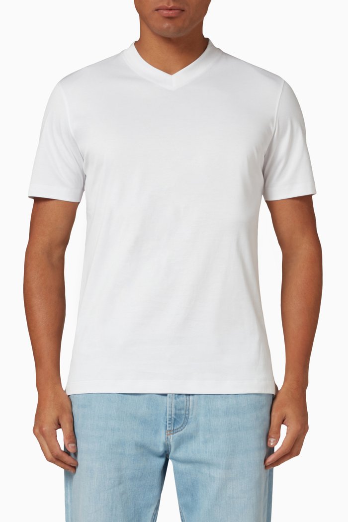 

Classic Short Sleeve T-shirt in Cotton Jersey, White