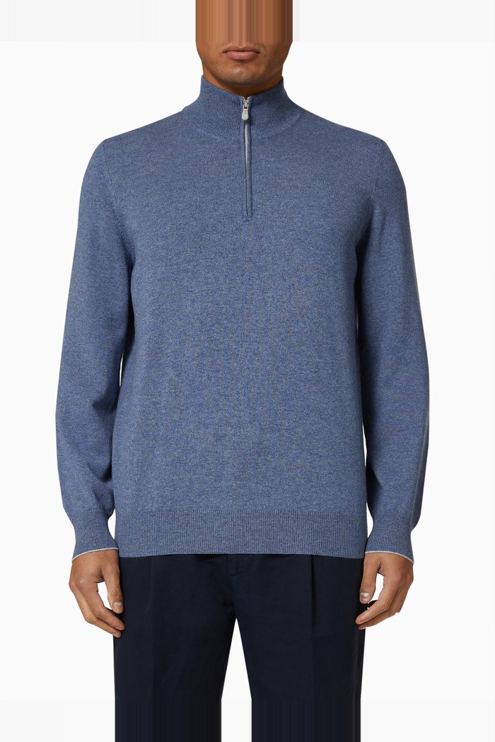 

Turtleneck Sweatshirt in Cashmere, Blue