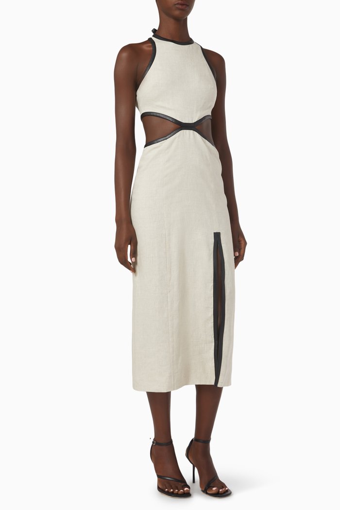 

Delmore Dress in Linen, Neutral