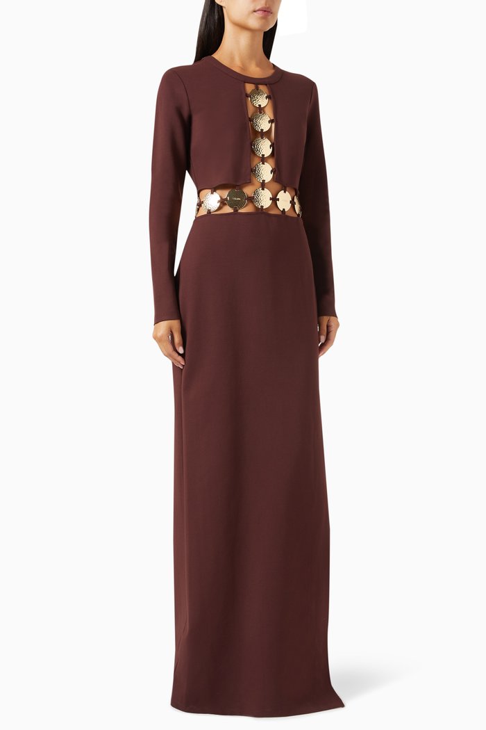 

Delphine Dress in Stretch Rayon, Brown