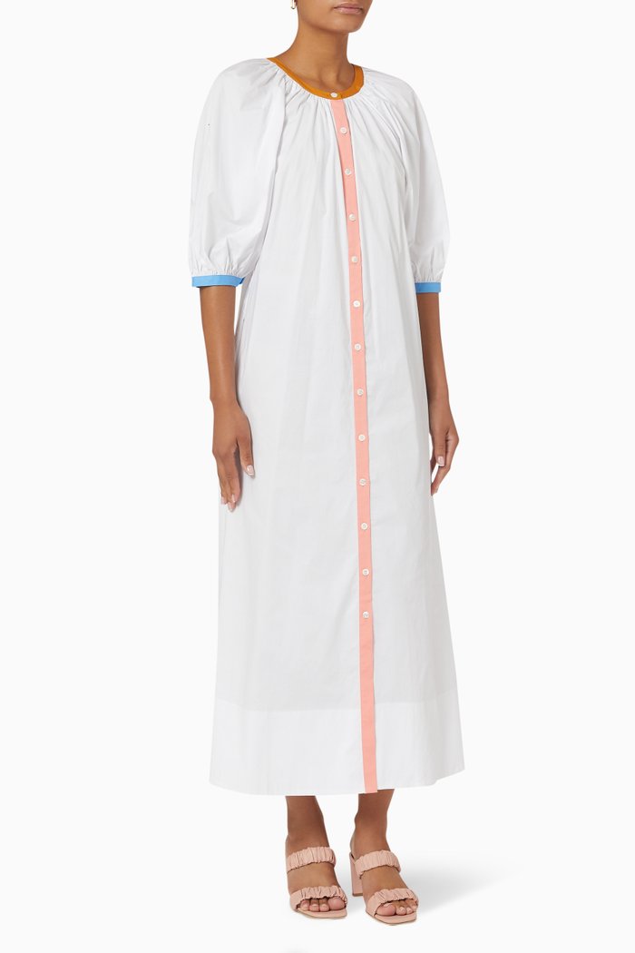 

Vincent Maxi Dress in Cotton Poplin, White