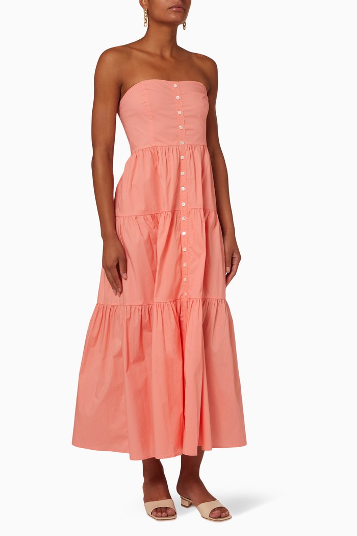 

Elroy Midi Dress in Cotton Poplin, Orange