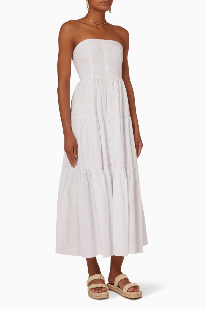 

Elroy Midi Dress in Cotton Poplin, White