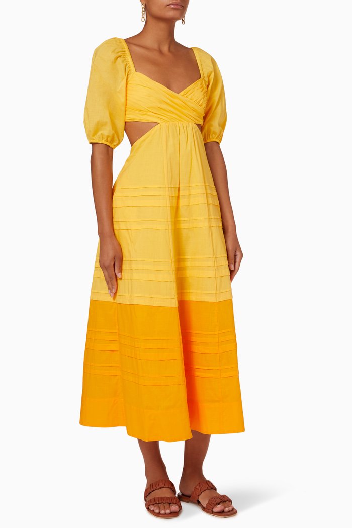 

Carina Dress in Cotton Poplin, Yellow