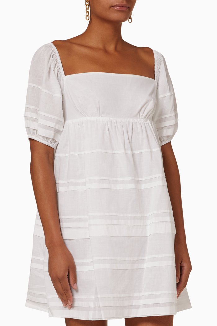 

Marion Dress in Cotton Poplin, White