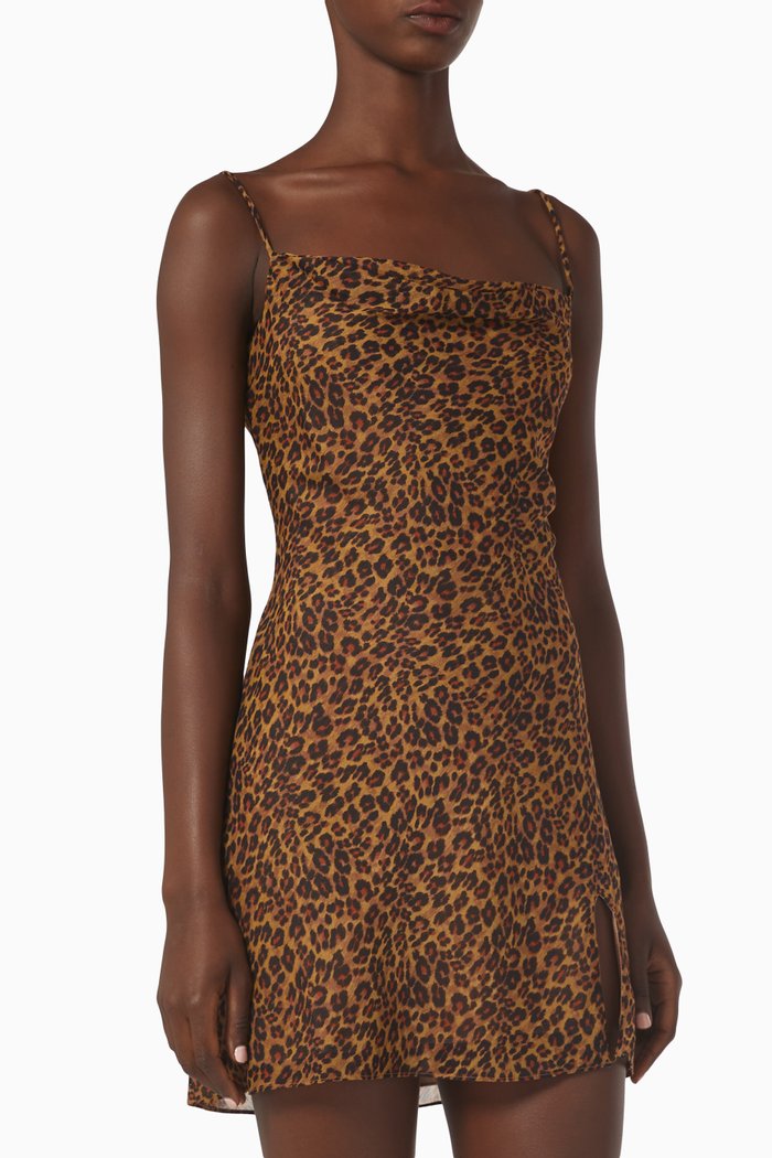 

Bellamy Leopard Print Mini Dress, Brown