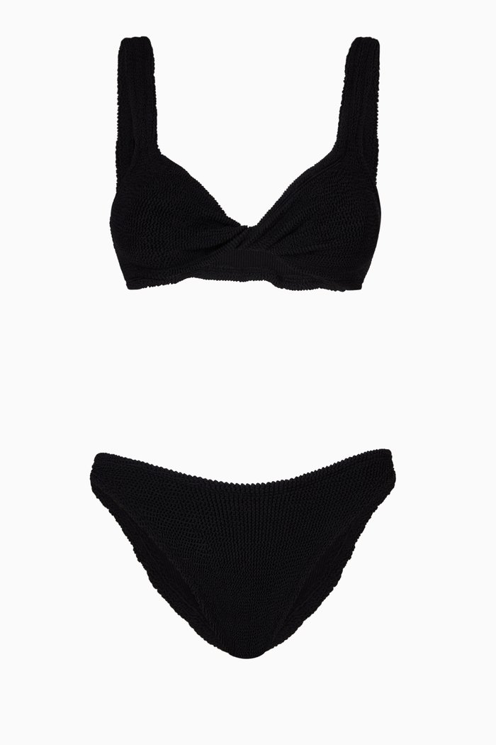 

Juno Bikini Set in Crinkle Nylon, Black