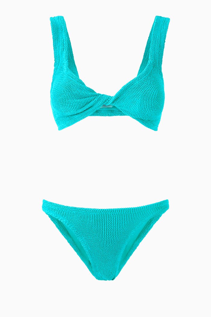 

Juno Bikini Set in Crinkle Nylon, Blue