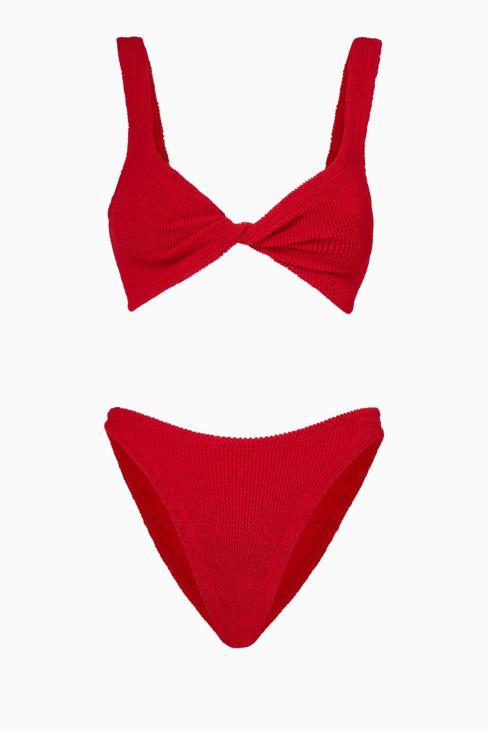 

Juno Bikini Set in Crinkle Nylon, Red