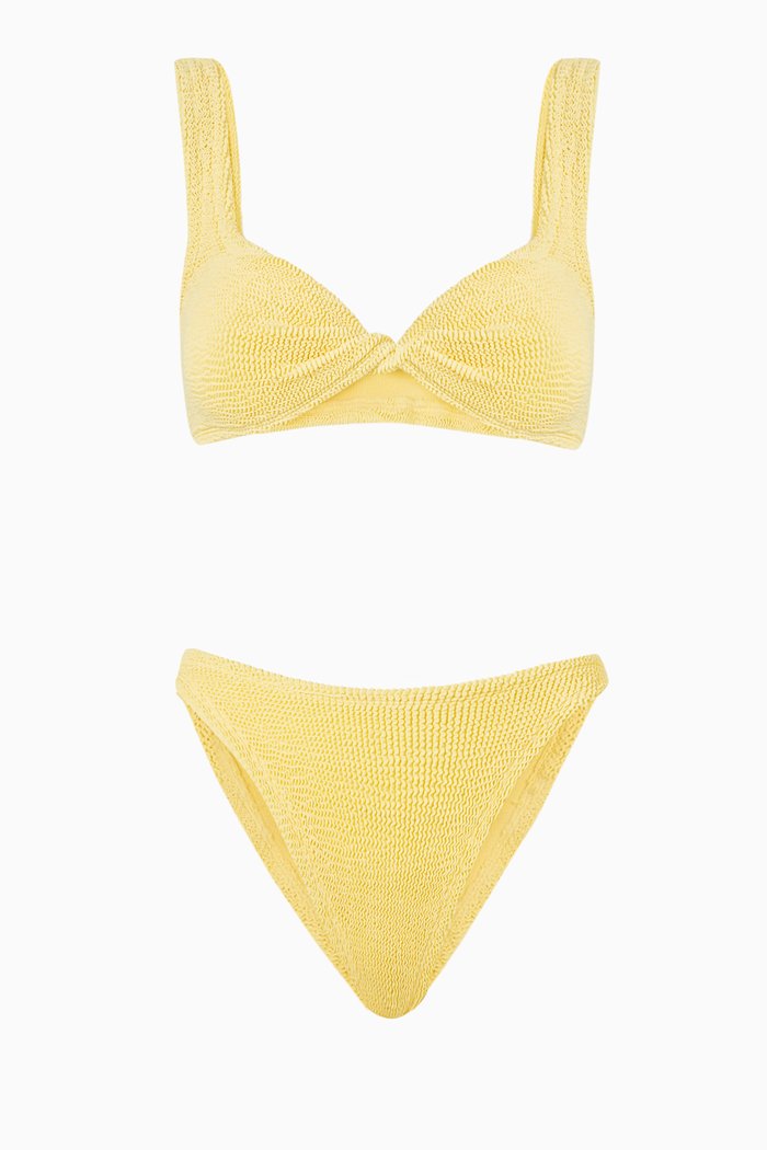

Juno Bikini Set in Crinkle Nylon, Yellow