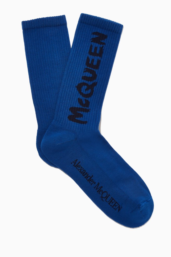 

Graffiti Socks in Cotton Blend, Blue
