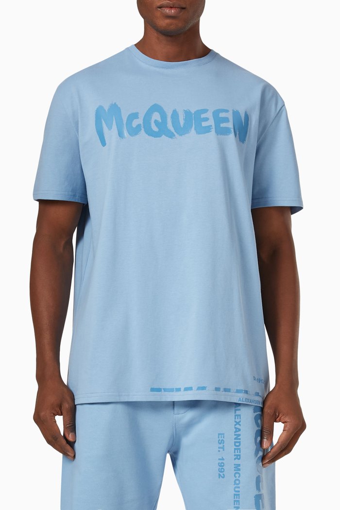 

Logo Print T-shirt in Cotton Jersey, Blue