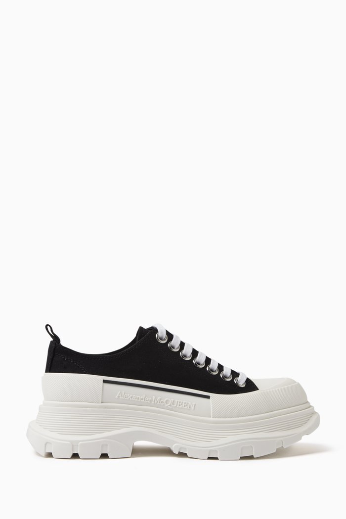 

Tread Slick Lace-up Shoes in Cotton Canvas, Black