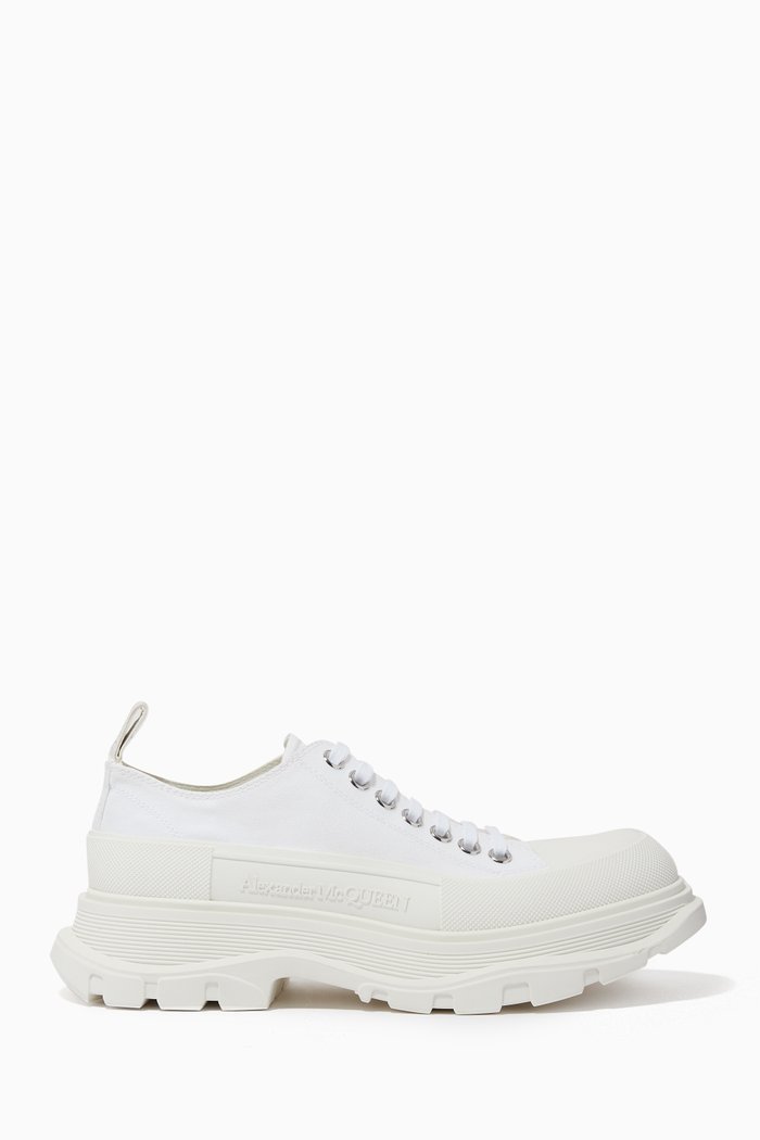 

Tread Slick Lace-up Shoes in Cotton Canvas, White
