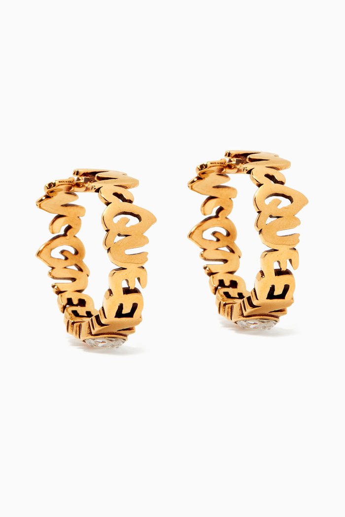 

McQueen Graffiti Hoop Earrings, Yellow