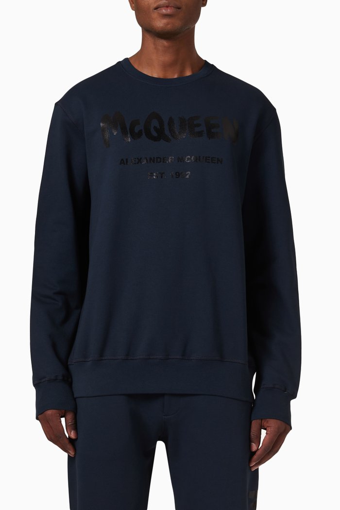 

Graffiti Sweatshirt in Organic Cotton Jersey, Brown