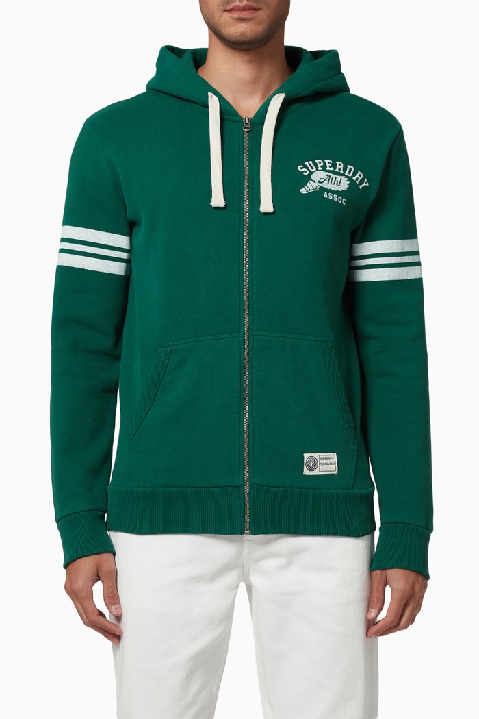 

Vintage Athletic Hoodie in Fleece, Green