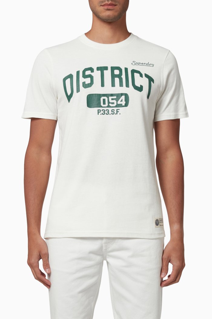 

Vintage Athletic T-shirt in Cotton Jersey, White