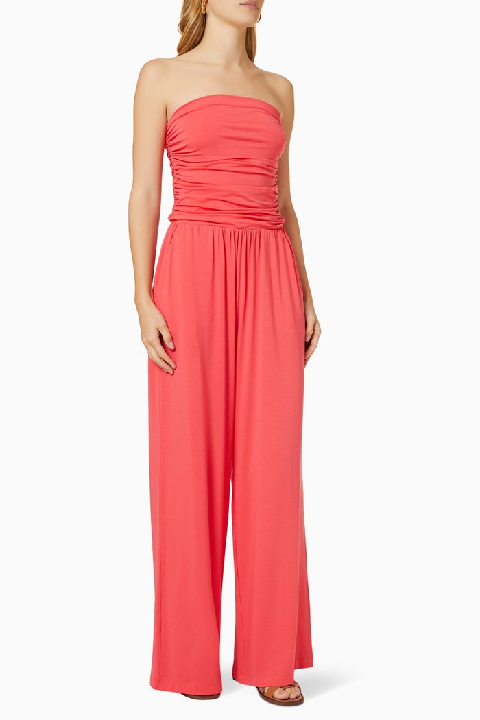 

Dati Draped Jumpsuit in Lyocell Jersey, Red