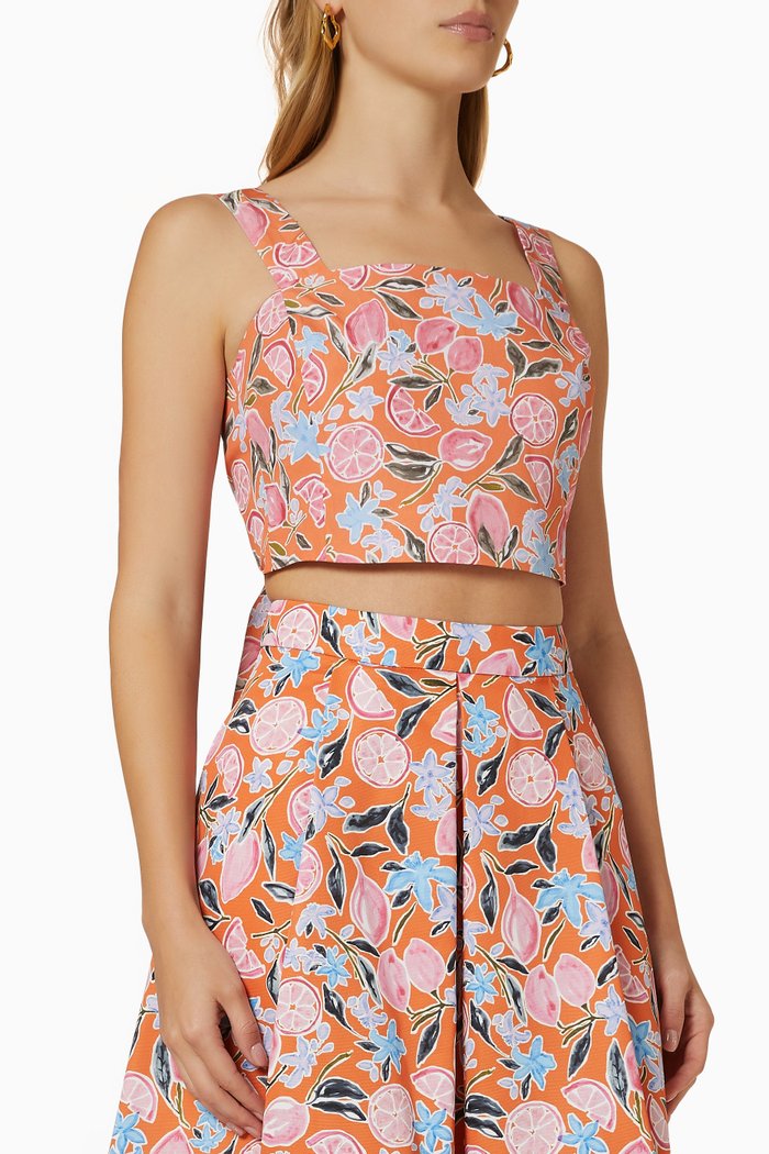 

Parlante Crop Top in Cotton Poplin, Orange
