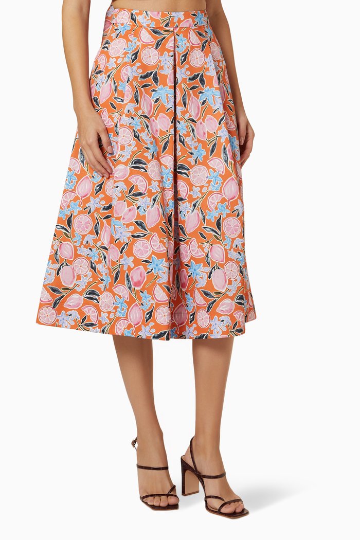 

Director Midi Skirt in Technical Ottoman Fabric, Orange