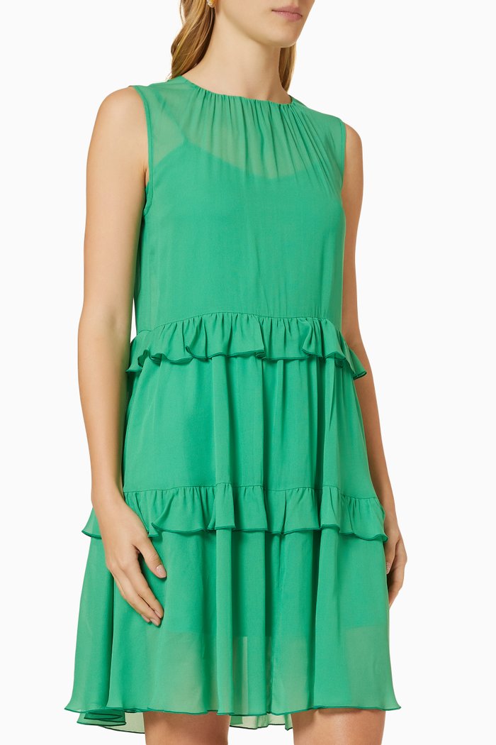 

Ripresa Flounce Dress in Georgette, Green