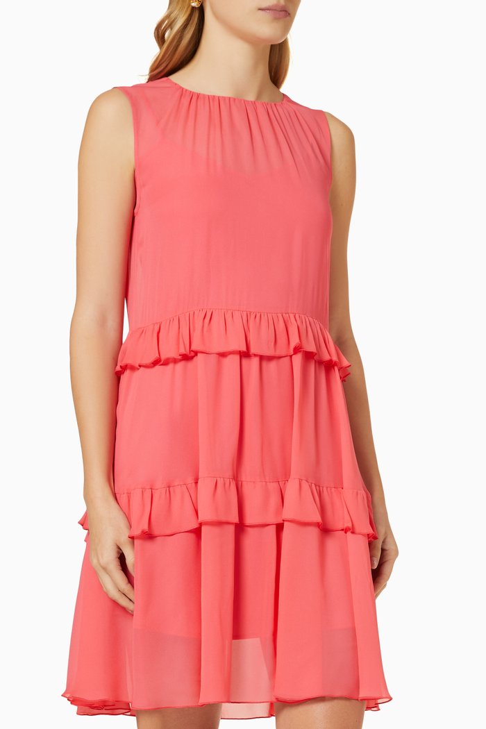 

Ripresa Flounce Dress in Georgette, Red