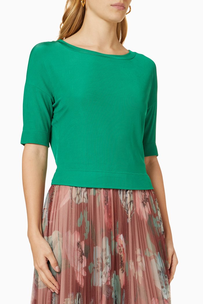 

Dazi Top in Ribbed Viscose Jersey, Green