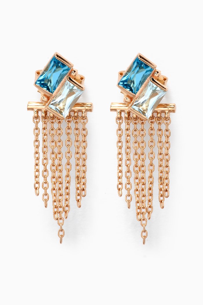 

Deux Carré Fringe Earrings in 14kt Yellow Gold