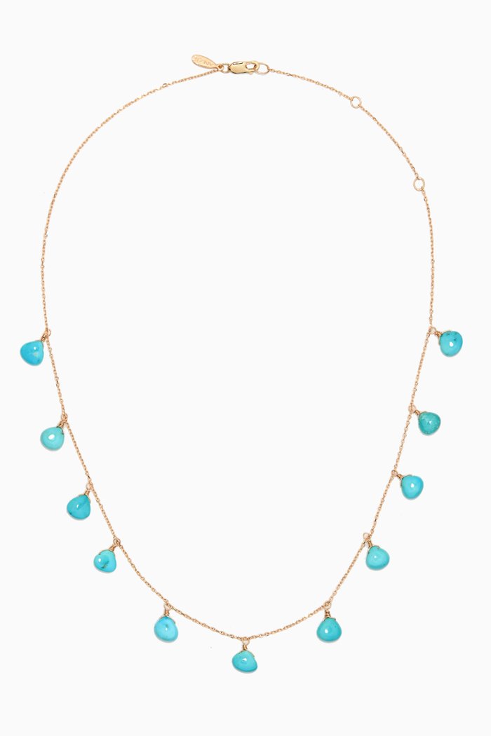 

Dew Drop Briolette Necklace in 14kt Gold, Blue