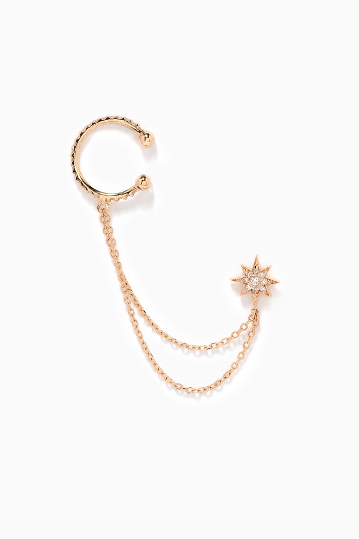 

Aztec North Star Stud & Ear Cuff Duo Earring in 14kt Yellow Gold