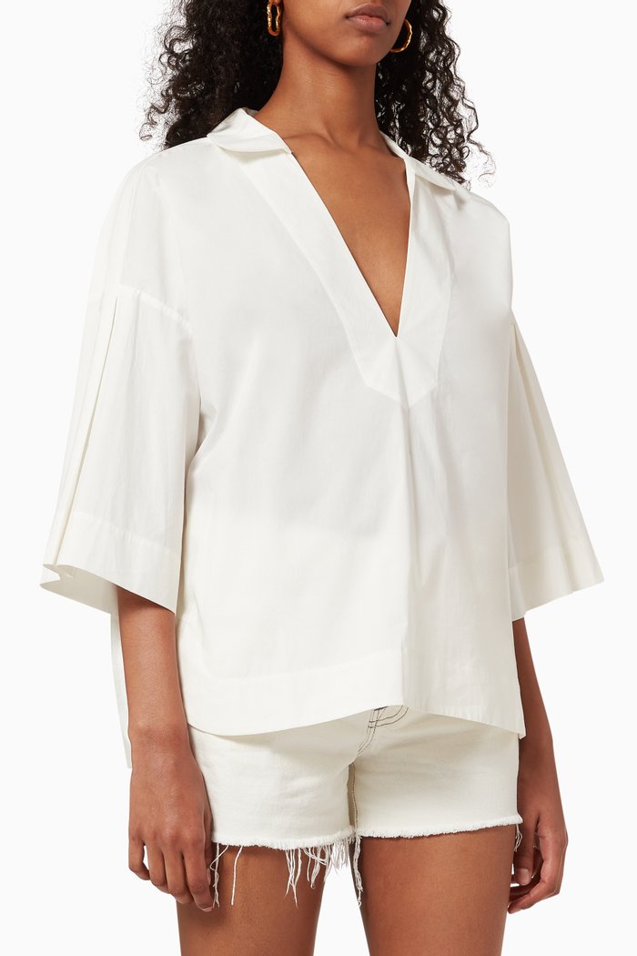 

Channing Popover Blouse in Cotton, White