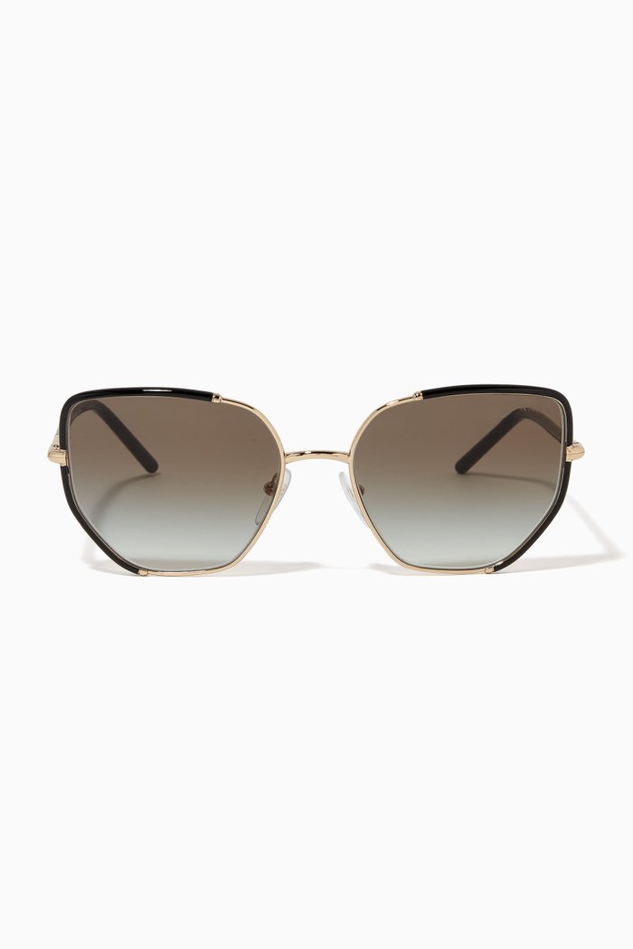 

Cat-eye Sunglasses in Metal & Acetate, Silver