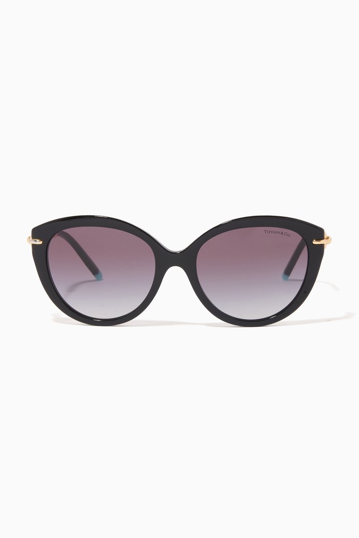 

Cat-eye Sunglasses in Acetate & Metal, Gold