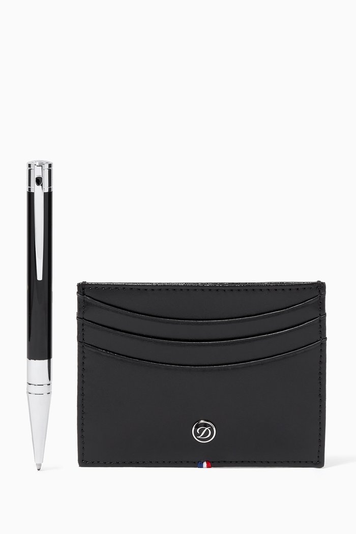 

Card Holder & Rollerball Pen Gift Set, Black