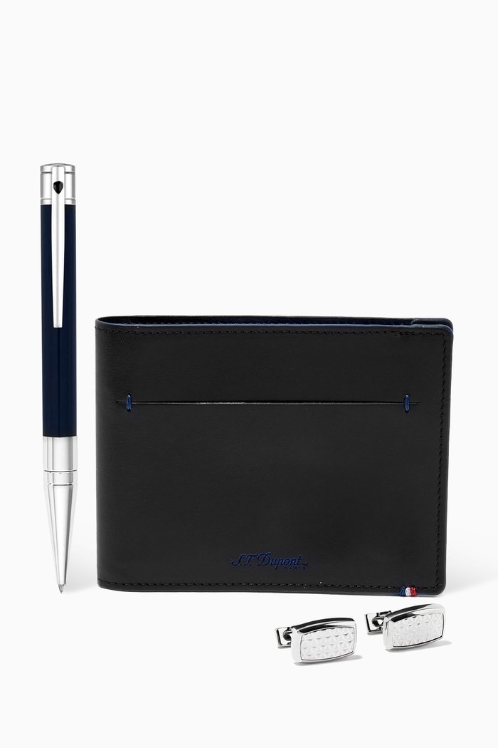 

Wallet, Cufflinks & Rollerball Pen Gift Set, Blue