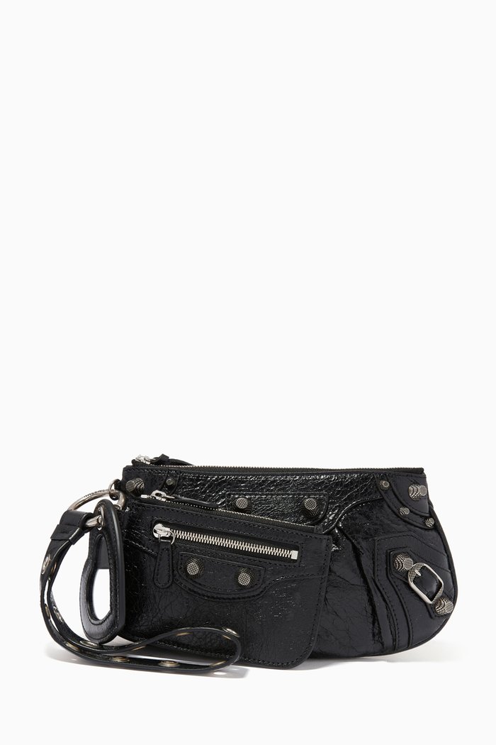 

Le Cagole Mini Multipouch in Arena Lambskin, Black