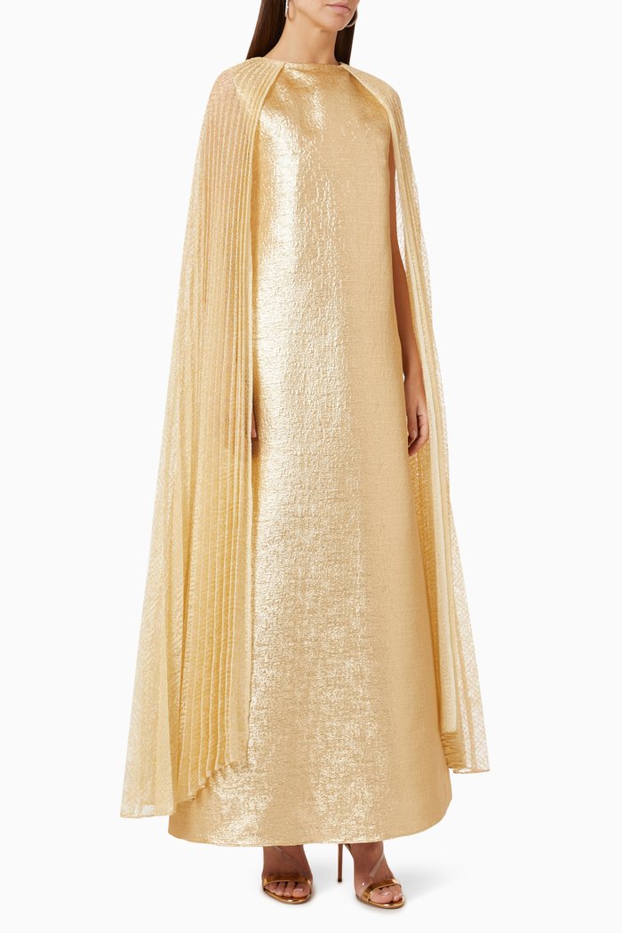 

Metallic Cape Kaftan, Gold